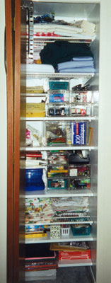 Linen Closet after being organized